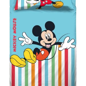 COMPLETO LENZUOLO SINGOLO MICKEY MOUSE FEDERA PIAZZATA 150X280 NOVIA