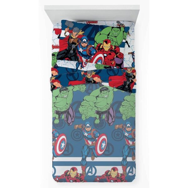 COMPLETO LENZUOLO SINGOLO AVENGERS  FEDERA PIAZZATA 150X280 NOVIA
