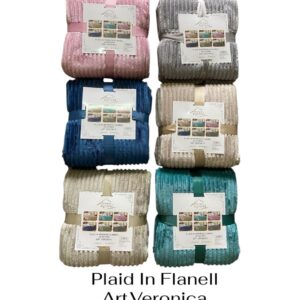 PLAID STRIPE TINTA UNITA VERONICA 160X210 SINGOLO RENEE LEGRAND