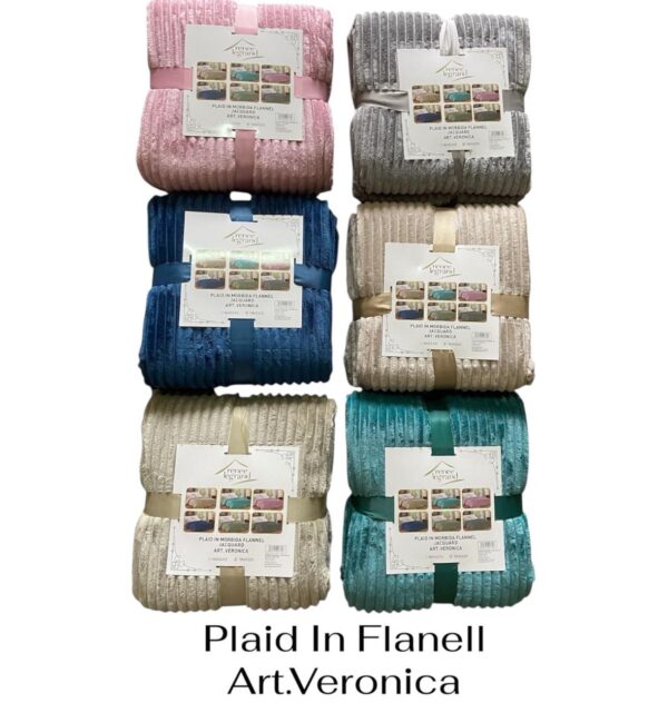 PLAID STRIPE TINTA UNITA VERONICA 160X210 SINGOLO RENEE LEGRAND