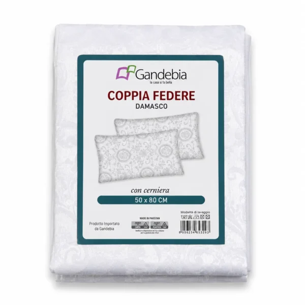 COPPIA FEDERE DAMASCATO CON ZIP GANDEBIA