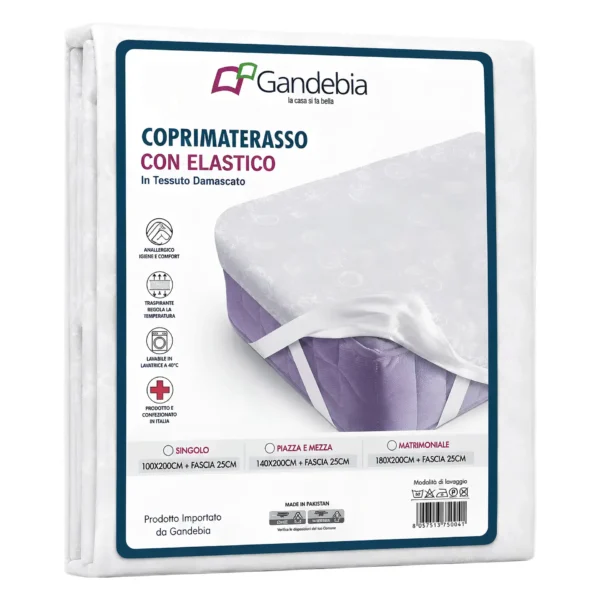 Coprimaterasso Damascato Con Elastico Matrimoniale Gandebia
