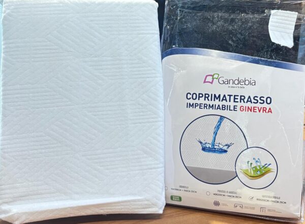 COPRIMATERASSO IMPERMEABILE GINEVRA IN SPUGNA JACQUARD PIAZZA E MEZZA GANDEBIA