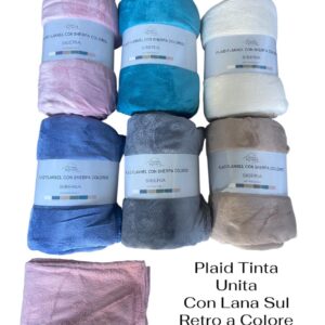 PLAID AGNELLATO TINTA UNITA SIBERIA MATRIMONIALE