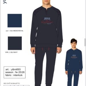 PIGIAMA UOMO SERAFINO INTERLOCK YMI693 Y&M