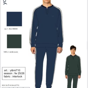 PIGIAMA UOMO SERAFINO INTERLOCK YMI710 Y&M