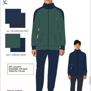 PIGIAMA UOMO CALIBRATO FULL/ZIP  POLAR YMPC18 Y&M