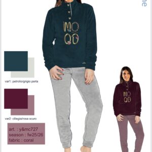 PIGIAMA DONNA SERAFINO C/A CORAL  YMC727 Y&M