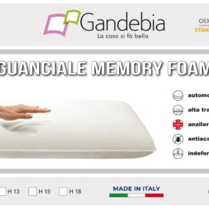 GUANCIALE MEMORY H 15 CM  GANDEBIA